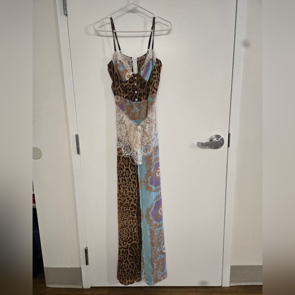 Sheer Multi Pattern Maxi Dress - image 2